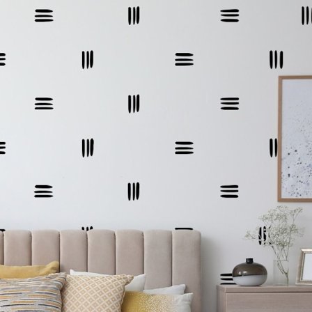 3 linjer svart vinyl veggdekor Veggdekor Peel and Stick