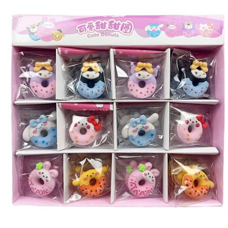 48 viskelær tegneserie smultring viskelær søte tegneserieform barnehage barn student liten gave belønning skrivesaker