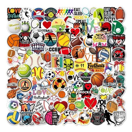 Klistermärken sporttema 100-pack