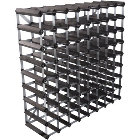 Traditional wine rack Black Ash -viinipulloteline, 72 pulloa