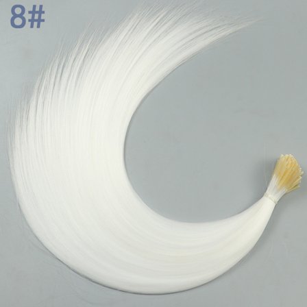 Syntetiske hårforlængelser Pink Fake I-tip hårstykketilbehør til kvinder Farverig Kanekalon uden clips 2021