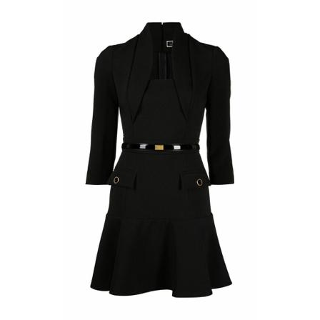 Elisabetta Franchi, Mini Dress With Belt Zwart, Dames, Maat:S