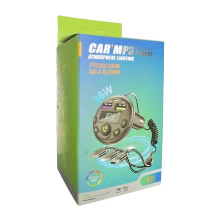 Praktisk bilopladningsadapter 3-ports hurtigopladning til 3 enheder ABS-tekstur