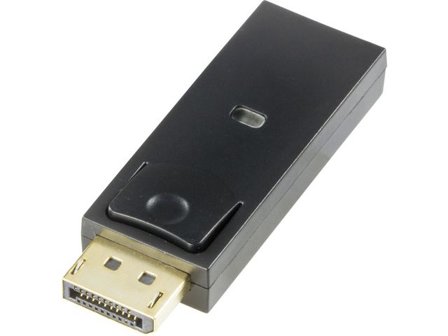 DELTACO Videoadapter, DP-HDMI, DisplayPort och HDMI, DisplayPort (hane) till HDMI (hona), svart - Lyreco - Datorprodukter - Kablar och adaptrar - 