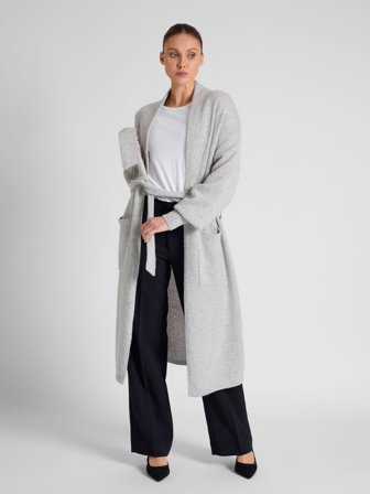 Kashmina - Kashmirkåpe - "Trench" - lys grå - Size XS
