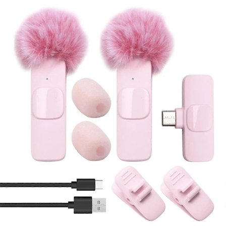 QD-Ny trådlös lavaliermikrofon Bärbar ljud- och videoinspelning Minimikrofon för PC Kamera Live Gaming Telefon