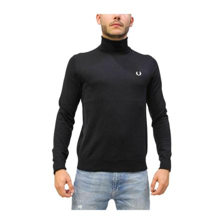 Fred Perry, Turtlenecks Zwart, Heren, Maat:L