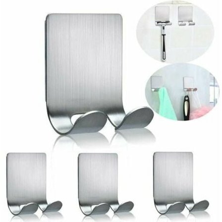 Liimattava koukku partahöylän pidike kaksinkertainen vedenpitävä metallikoukku partahöylän pidike ruostumattomasta teräksestä kylpyhuoneen pyyhekoukku