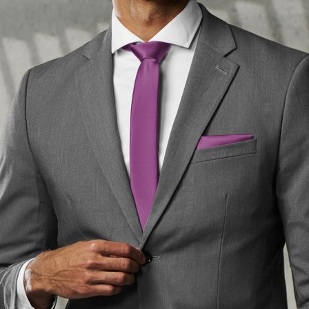 Purple 6cm Basic Tie for Men - Skinny ties