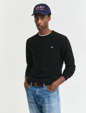 GANT Superfine Lambswool C-Neck - Black - S