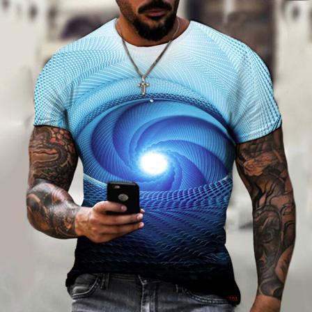 Herr Geometriskt Print Toppar Kortärmad T-shirt
