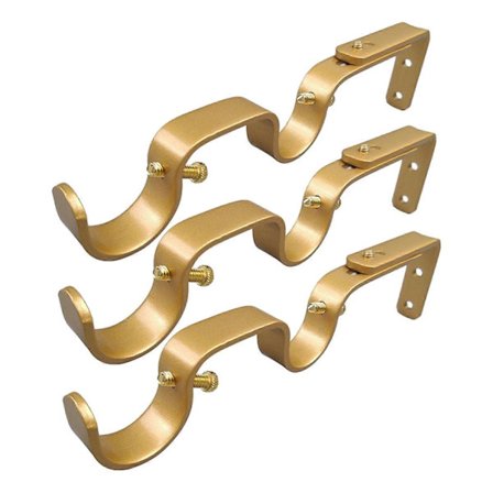 3 stk. Kraftige, robuste gardinstangbraketter i jern for 25,4 mm gardinstang