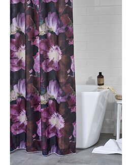 Duschdraperi med digitaltryck blommotiv Positano Rosa - Linea