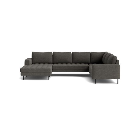 Rouge U-Form Sofa, links, Skyland Anthrazit, einfarbig, minimalistisches Design, hoher Komfort, bequeme Polsterung, 89cm Höhe, Wohnzimmer