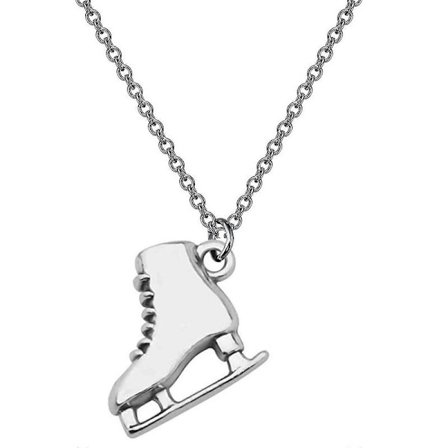 3D Bedårande Skridsko Berlock Dubbelsidig Hängsmycke Halsband För Flickor Kvinnor