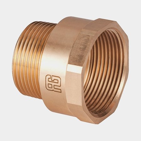 Reducción Guidi Reducing Nipple, bronce, 1 1/2" G (BSP) (interior) a 1 1/4" G (BSP) (exterior)