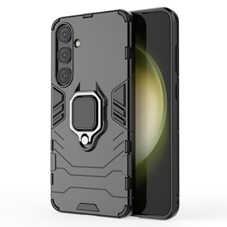 SKALO Samsung S24+ Armor Hybrid Metallring skal - Svart