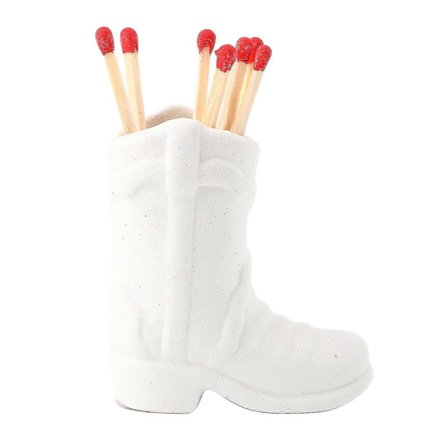 Cowboy Støvle Tændstikholder, Tændstikholder Med Striker, Keramisk Tændstikstriker Keramiske Støvler Tændstikpotte Opbevaringsboks, Tændstik Fri