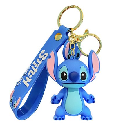 #Anime Disney Stitch Nøkkelring og Dukke Nøkkelring Mote Par Veske Bl#