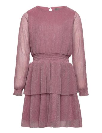 Dress Glitter Mesh Dresses & Skirts Dresses Casual Dresses Long-sleeved Casual Dresses Rosa Creamie