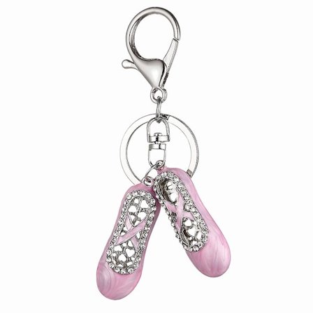 Rhinestone Ballet Sko Nøglering Bil Nøglering Pung Taske Vedhæng Dekoration Hængende Ornament Kreativ Gave (tilfældig farve)