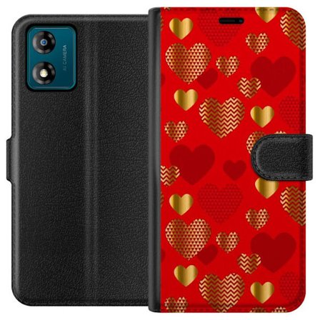 Yhteensopiva Lompakkokotelo Motorola Motorola Moto E13 GoldenHearts