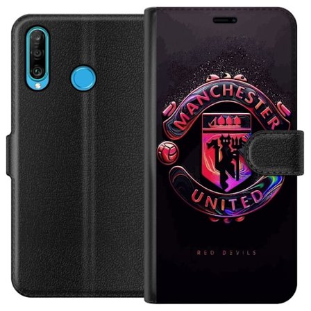 Kompatibelt Plånboksfodral till Huawei Huawei P30 lite Manchester United