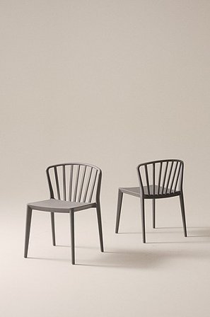 Jotex - Tuinstoel 2-pack Grijs Grijs - VÄBY - Koop Eetkamerstoelen & keukenstoelen bij Jotex