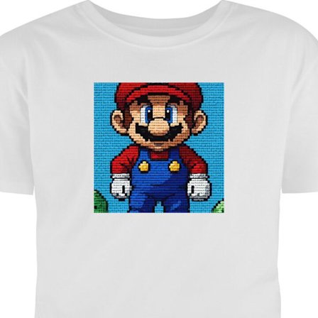 Barn T-shirt Super Mario postern Nintendo retro spelkaraktär 8-bitars pixelkonst klassiskt spelhjälte mural designkonst