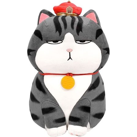 Min katt hatar min hund fylld med djurplysch, mjuka plyschleksaker, plyschhundsleksaker Födelsedagspresenter till pojkar och flickor (Hukande katt - 