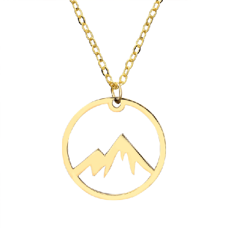Utsökt Snowy Mountain Hänge Halsband Nyckelbenskedja Naturlig Mountain Halsband Present för kvinnor Flickor Dagligt slitage Gold - A