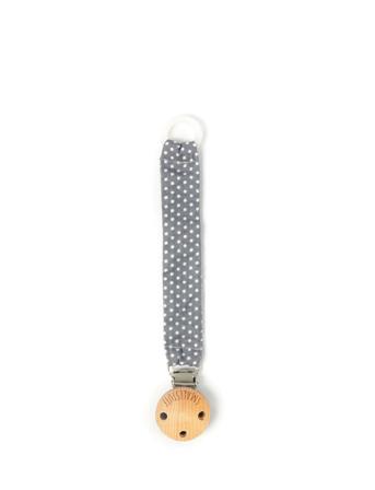 Fabric Dummychain, Grey Dot Baby & Maternity Pacifiers & Accessories Pacifier Clips Grey Smallstuff