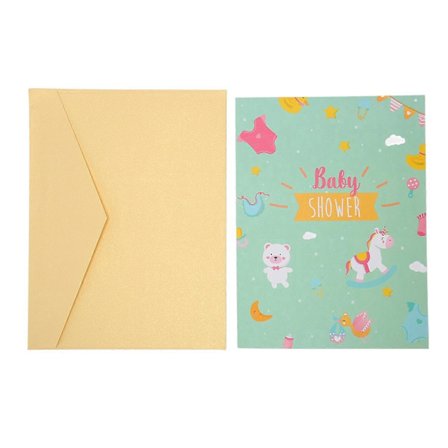 3D Baby Shower-kort Tecknad Stil Tjockt Papper Hållbar Detaljerad Textur 3D Grattiskort för Fest A