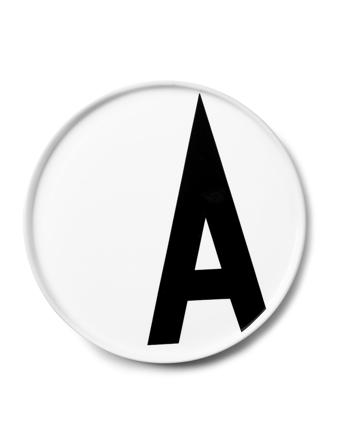 Porcelain Plate A-Z White Design Letters