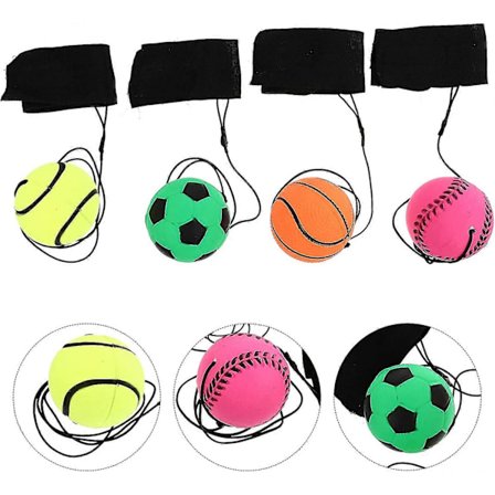 Ball Leke Håndledd Retur Ball Håndleddsbånd Ball Fluorescerende Elastisk Ball Med Håndleddsstropp Og Snor Sprettballer Håndledd Armbånd Leker For 