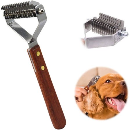 14-Bladet Coat King Rake Pet Undercoat Rake, Professionel Pet Dematting Kam Grooming Stripping Værktøj til Hunde og Katte (6,2 cm)