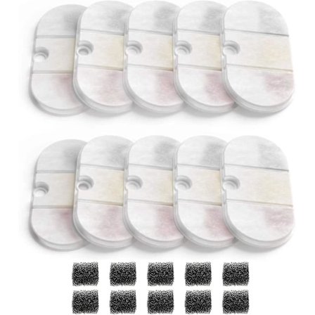 10 kpl Vedensuodattimia, Yhteensopiva Petlibro BPA-vapaan Kapseli-lemmikkieläinten Vedenlähteen kanssa, 71oz/2.1l Kissavedenlähde Koiran Vedenjakaja