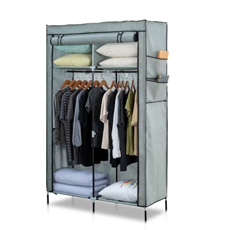 Herzberg HG-8012: Opbevaringsgarderobe grå
