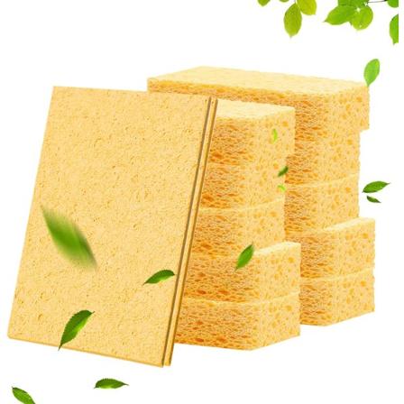 Svampdiskningssvampar, 10-pack naturliga cellulosasvampar Pop-up-svampar Komprimerad trämassa (gul)