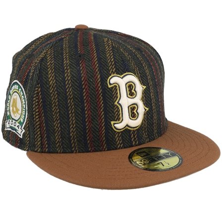 New Era - MLB Vert fitted Casquette - Boston Red Sox Vintage Herringbone Tir/Brown Fitted @ Hatstore