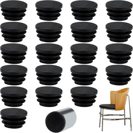 20 st Runda Lamellpluggar för Rör med en ytterdiameter på Ø 25 mm, Svarta Plastpluggar 25mm, Rund Plugg (25mm)