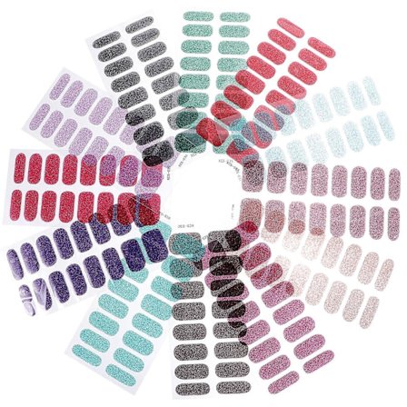 12 Arkkia Manikyyrikynsitarrat Naiset Kynsitaidetarrat Glitter Kynsitarrat Koristeelliset Kynsitarrat