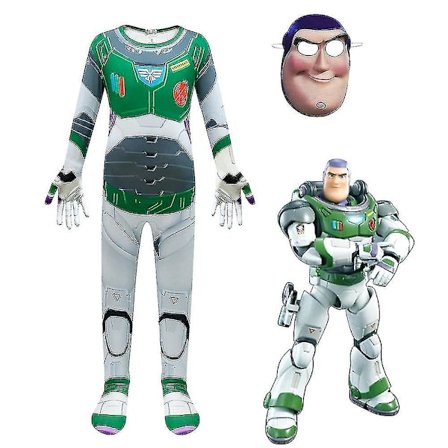 Buzz Lightyear Outfit Børnejumpsuit Body + Maske Fancy Up Ranger Kostume