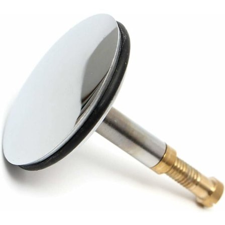 Universal Badekarsprop Ø 43 mm, Afløbsprop i Messing med Forkromet Overflade, Rustfri, til Almindelig Badekarafløb, Justerbar Højde 50-55 mm