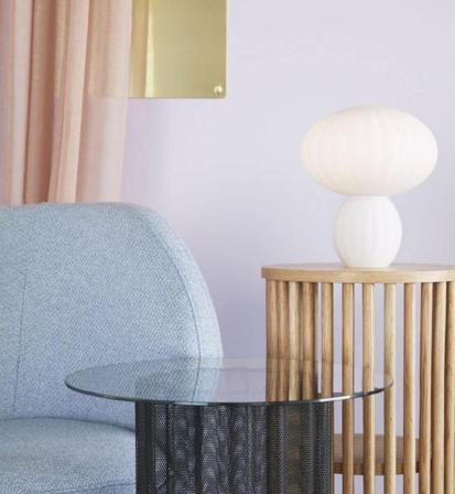 Hübsch Bordlampe Kumu Hvit H28cm
