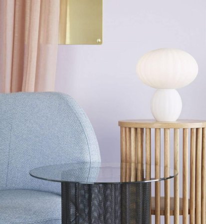 Hübsch Bordlampe Kumu Hvit H28cm