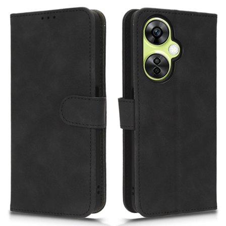 SKALO OnePlus Nord CE 3 Lite 5G Matt PU Nahka lompakkokotelo - Musta