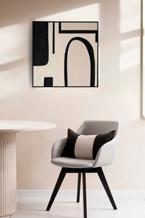 Zelected by Houze - Innrammet lerret Abstract Therapy - Beige - Bilder & skilt - Fra Homeroom