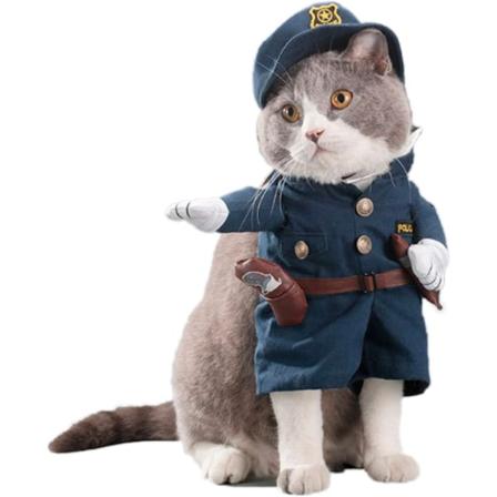 Morsom kjæledyrklær katt hund cosplay politi morsom kostyme