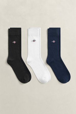 GANT Herren Socken im 3er-Pack (43-45) Schwarz